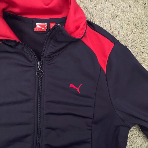 PUMA Track Jacket Women's Medium Full Zip Long Sleeve Red/pink Purple W Logo - Picture 6 of 14